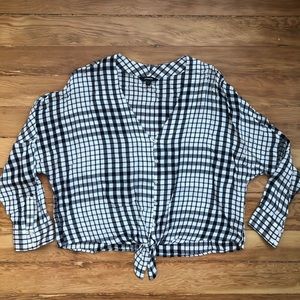 Express cropped button up shirt